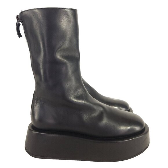 Marsell Piattaforma Boots Size 38 US 8 Womens Black Leather AS-IS $1525 - Picture 4 of 11